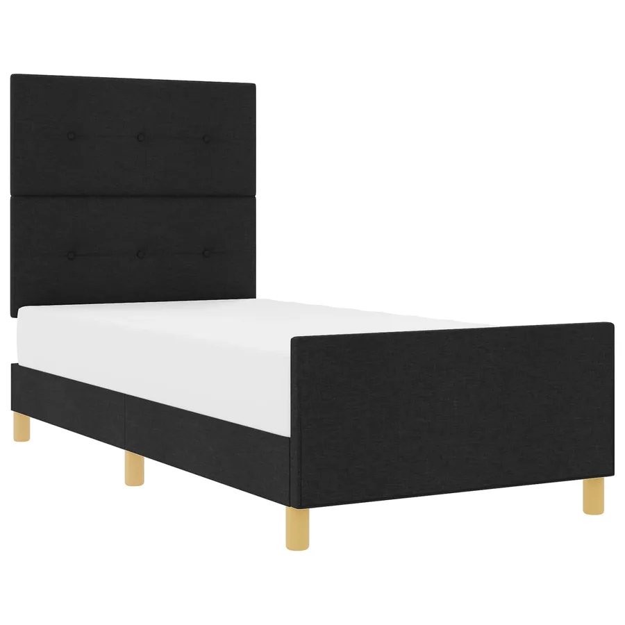 Cadre de lit avec tête de lit Noir 80 x 200 cm tissu - 2
