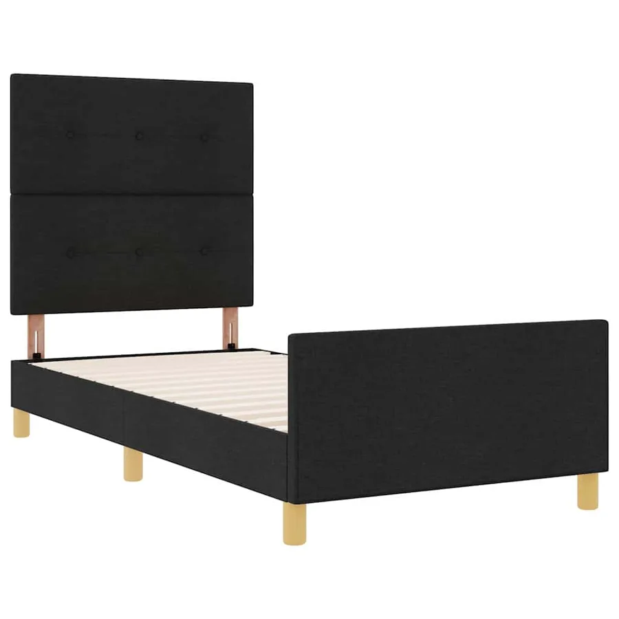Cadre de lit avec tête de lit Noir 80 x 200 cm tissu - 5