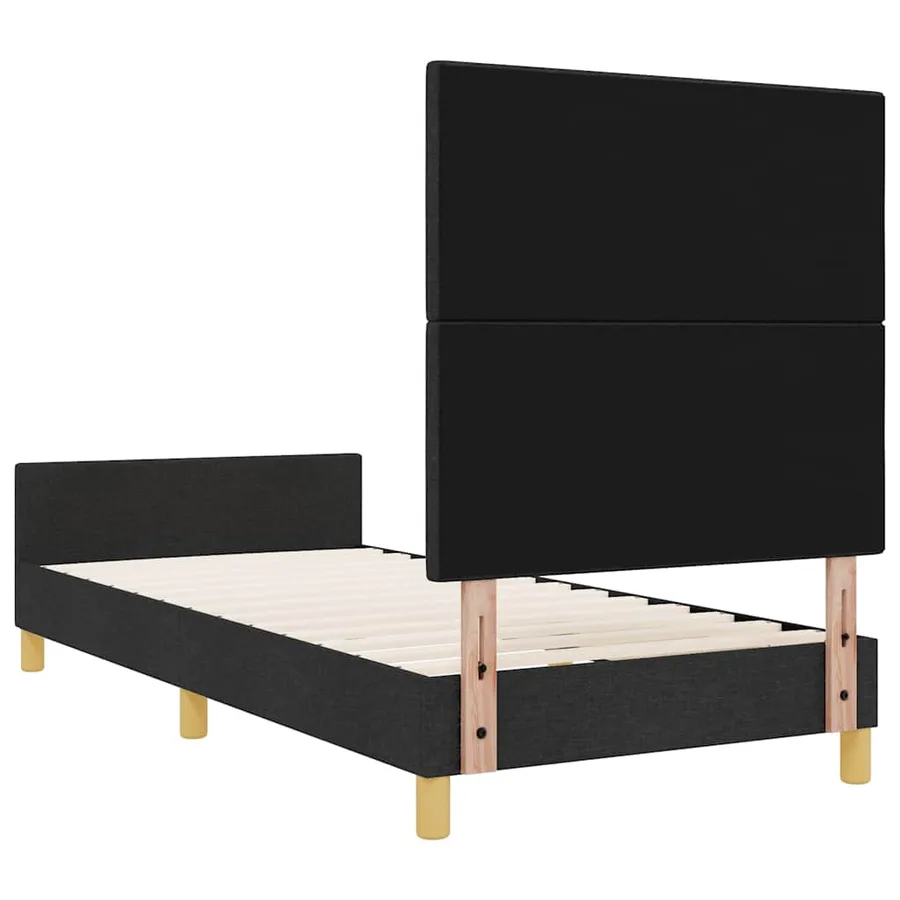 Cadre de lit avec tête de lit Noir 80 x 200 cm tissu - 9