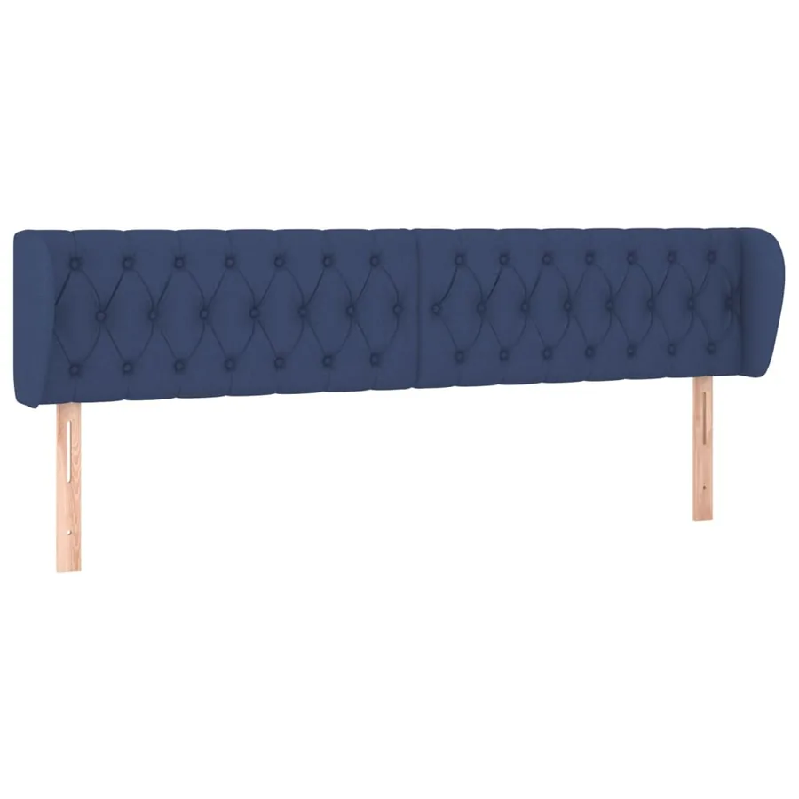Tête de lit avec oreilles Bleu 203x23x78/88 cm Tissu - 2