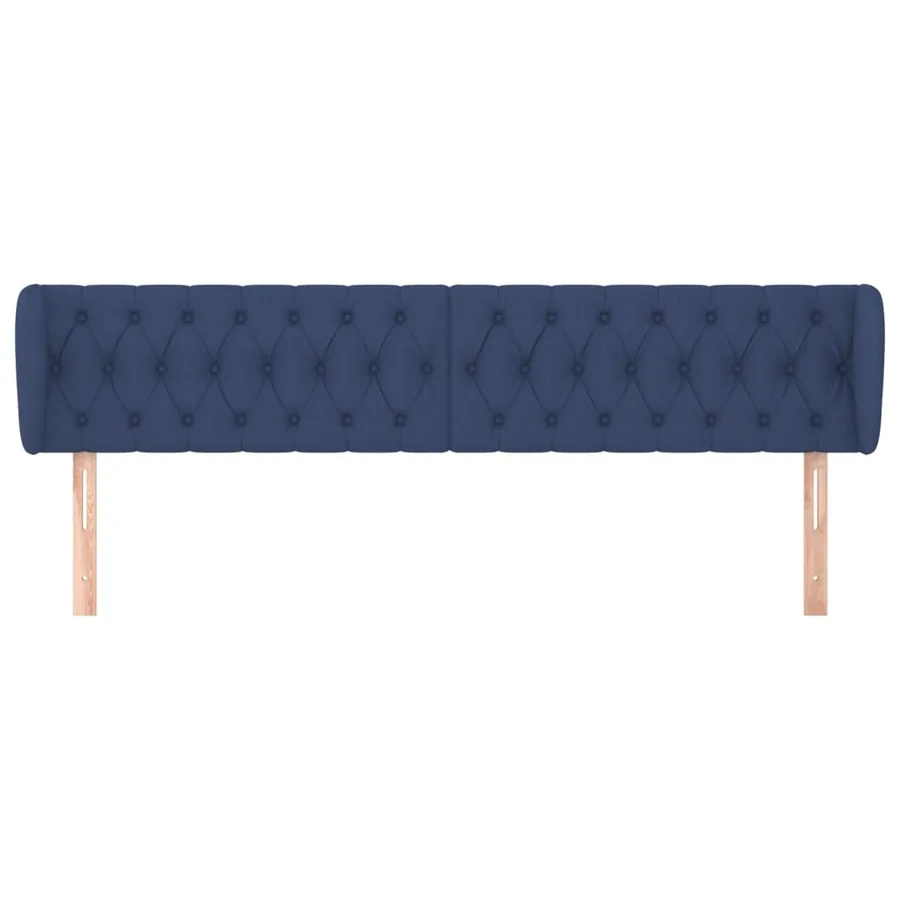 Tête de lit avec oreilles Bleu 203x23x78/88 cm Tissu - 3