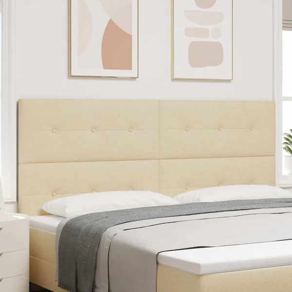 Tête de lit LED avec bandes LED Crème 200 cm tissu