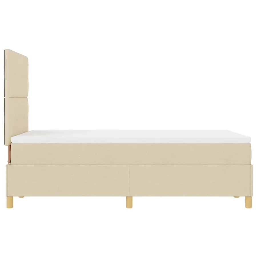 Lit à ressort LED avec tête de lit Crème 120 x 200 cm tissu - 9