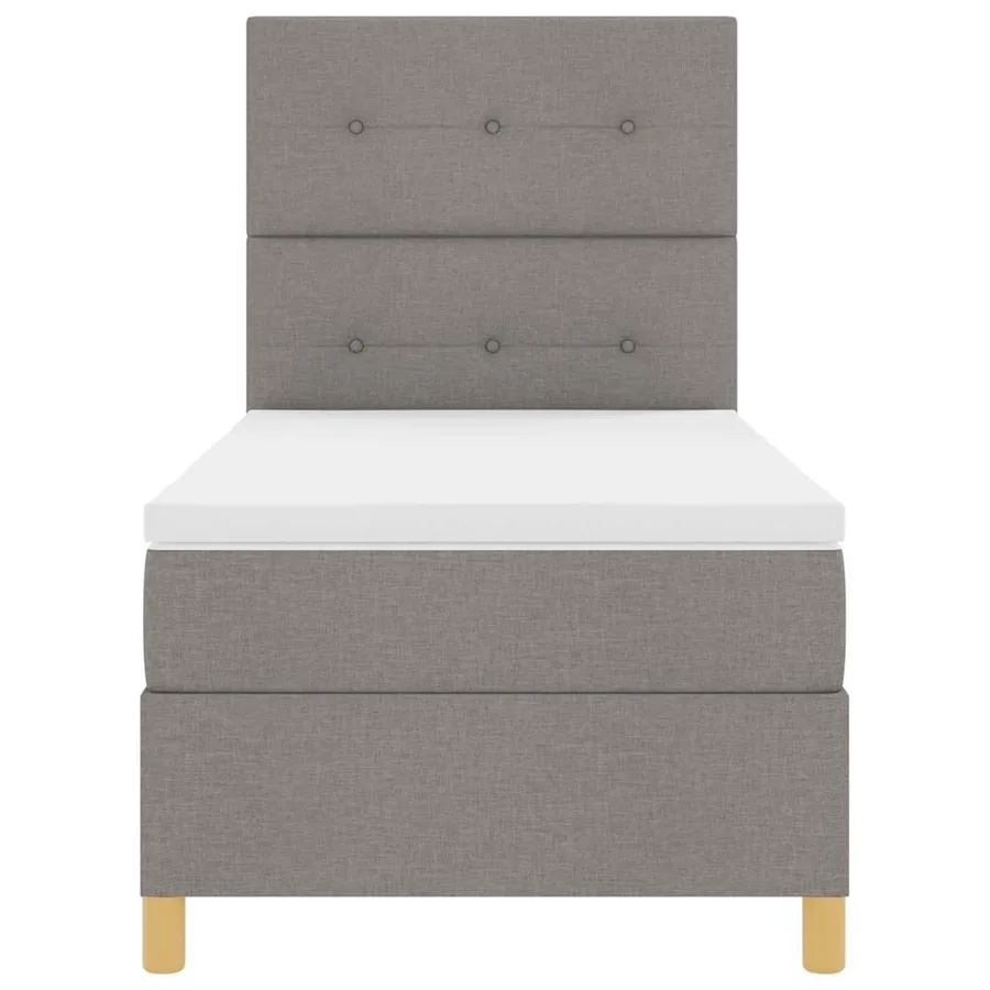 Lit à ressorts avec tête de lit Taupe 90 x 190 cm tissu - 7