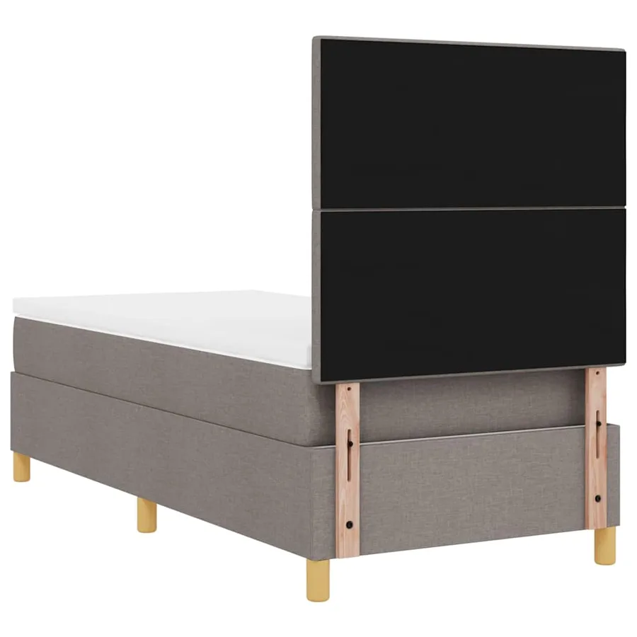 Lit à ressorts avec tête de lit Taupe 90 x 190 cm tissu - 9