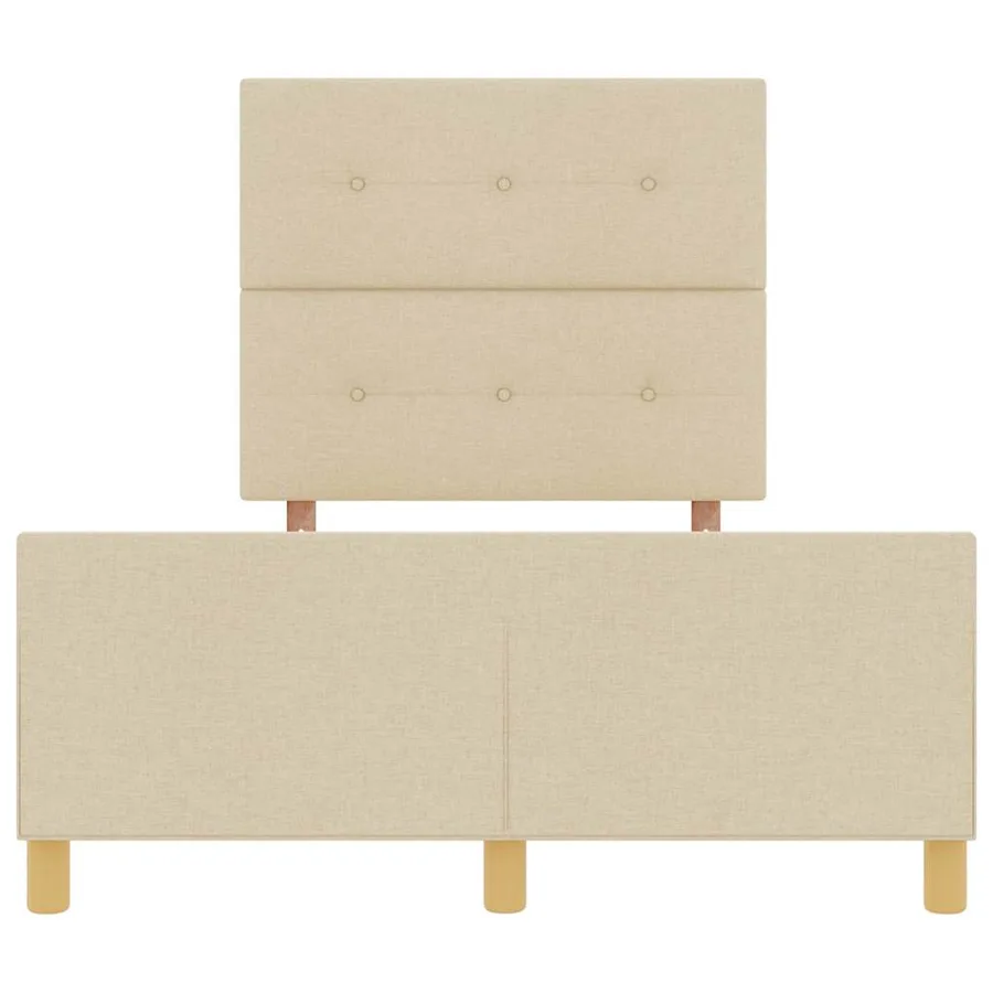 Cadre de lit avec tête de lit Crème 120 x 200 cm tissu - 7