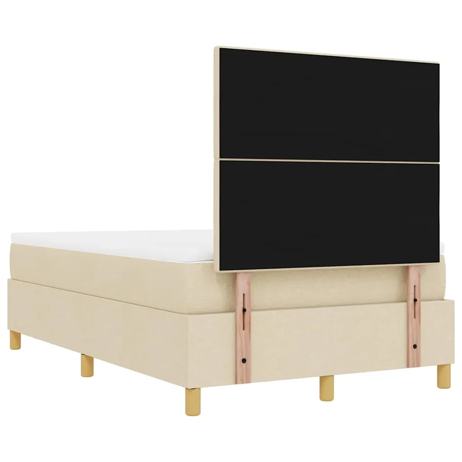Lit à ressorts avec tête de lit Crème 190 x 120 cm tissu - 10