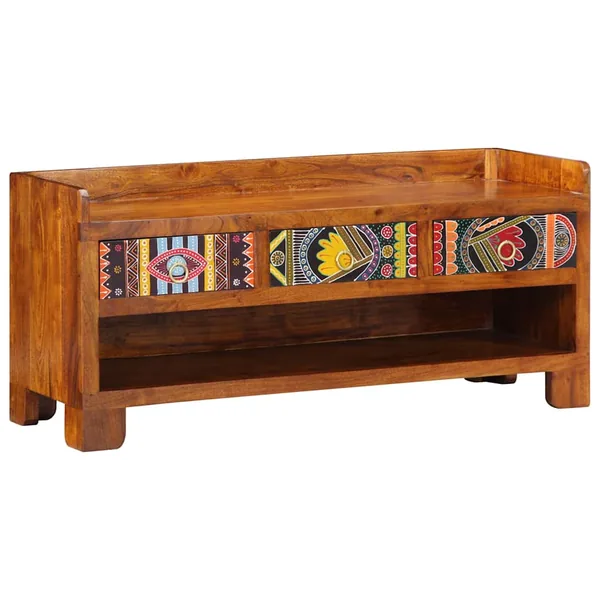Banc à chaussures avec tiroir Marron miel 100 x 35 x 45 cm