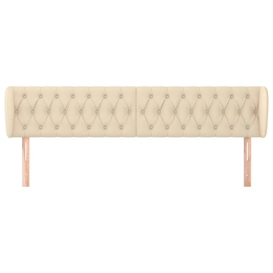 Tête de lit avec oreilles Crème 183x23x78/88 cm Tissu - 3