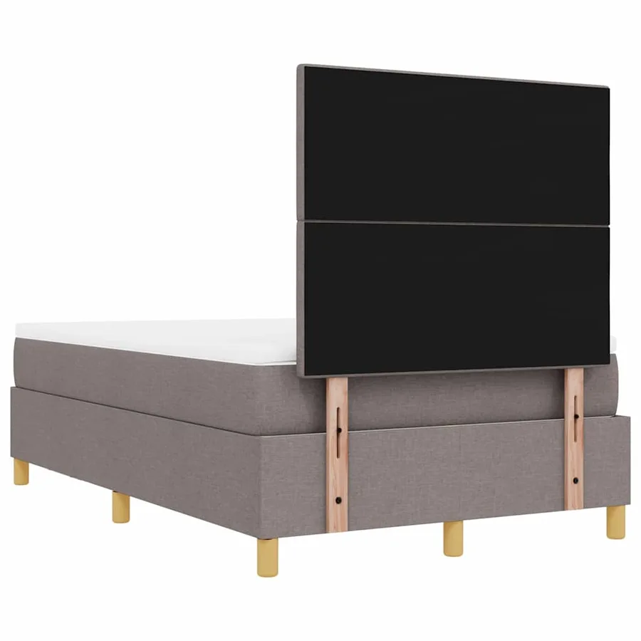 Lit à ressorts avec tête de lit Taupe 120 x 200 cm tissu - 8