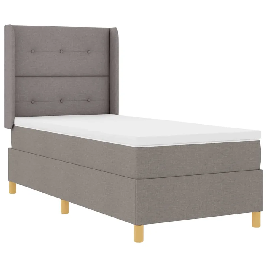 Lit à ressorts avec bandes LED Taupe 100 x 200 cm tissu - 2