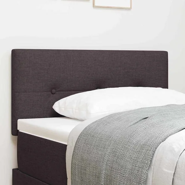 Tête de lit LED avec bandes LED Marron foncé 90 cm tissu