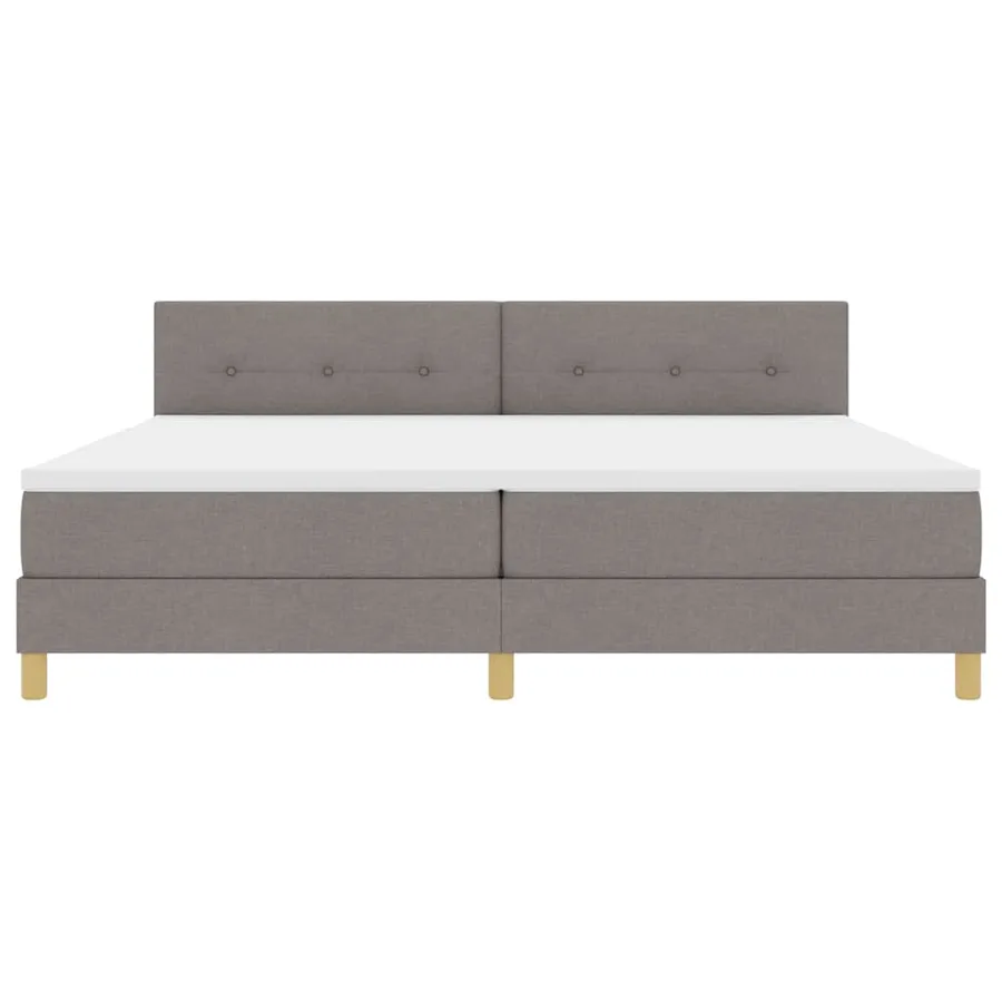 Lit à ressorts avec coussin Taupe 200 x 200 cm tissu - 7