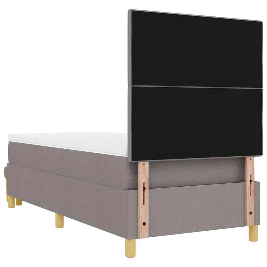 Lit à ressorts avec coussin Taupe 200 x 100 cm tissu - 8