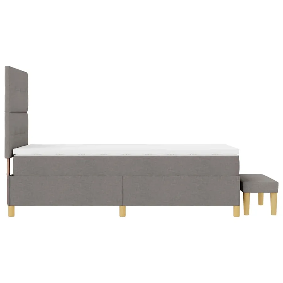 Lit à ressorts avec coussin Taupe 200 x 100 cm tissu - 9
