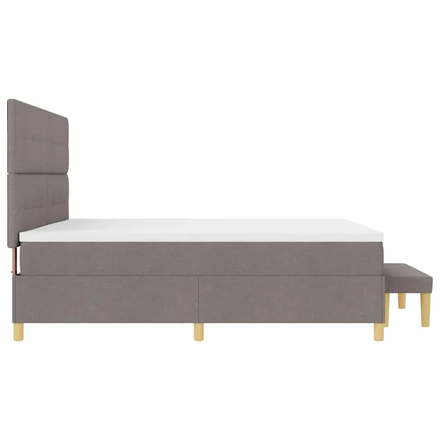 Lit à ressorts avec tête de lit Taupe 200 x 200 cm tissu - 9