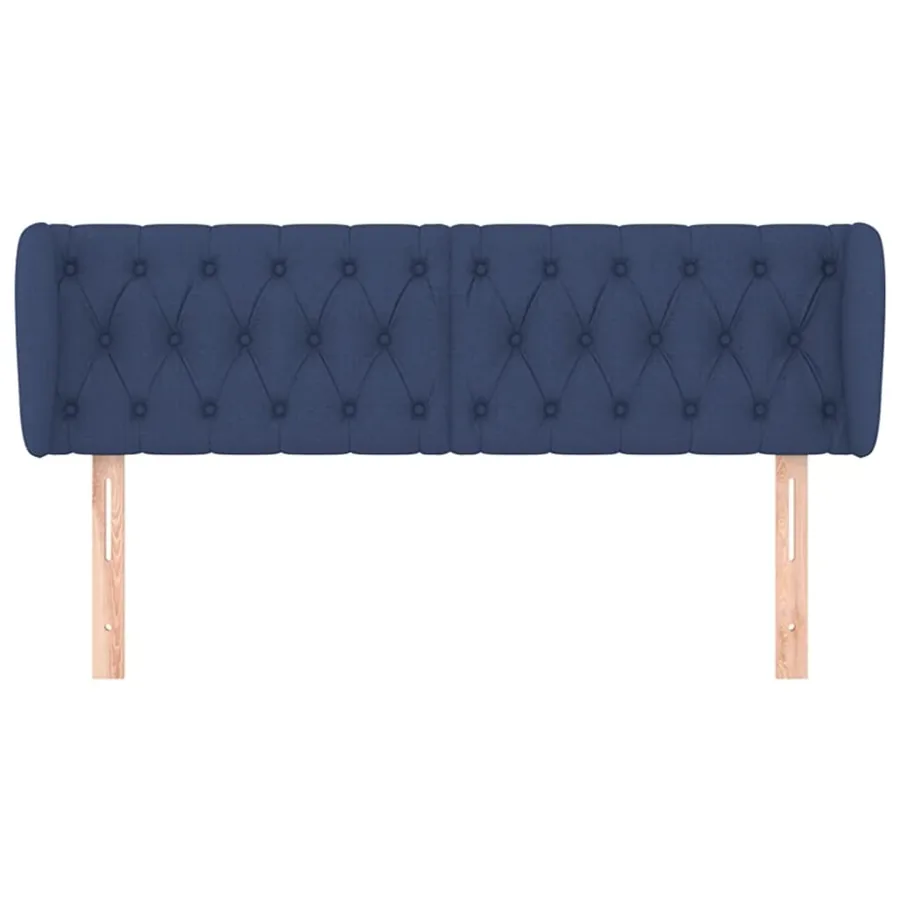 Tête de lit avec oreilles Bleu 163x23x78/88 cm Tissu - 3