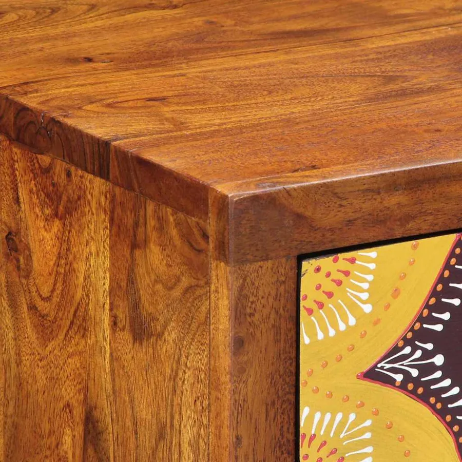 Table d'appoint florale avec tiroir Marron 40 x 35 x 75 cm - 8