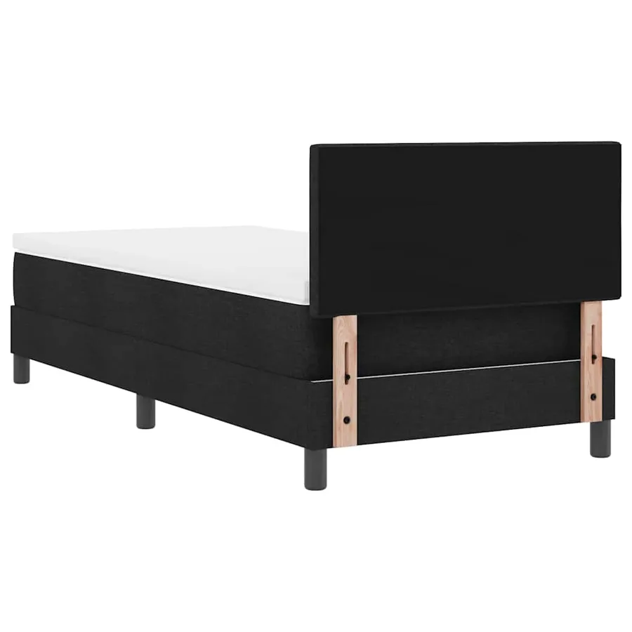 Lit à ressorts avec coussin Noir 80 x 200 cm tissu - 9