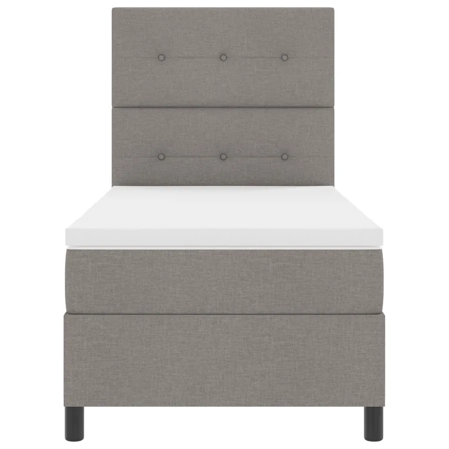 Lit à ressorts avec bandes LED Taupe 80 x 200 cm tissu