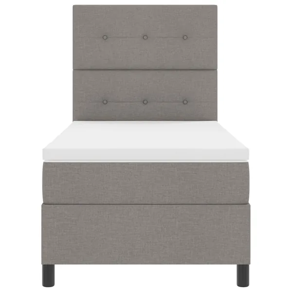 Lit à ressorts avec bandes LED Taupe 80 x 200 cm tissu