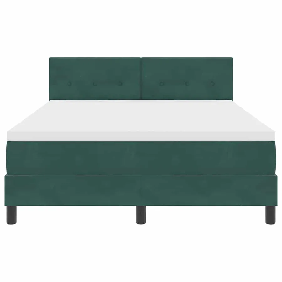Lit à ressorts avec tête de lit Vert foncé 160 x 200 cm Velours - 7