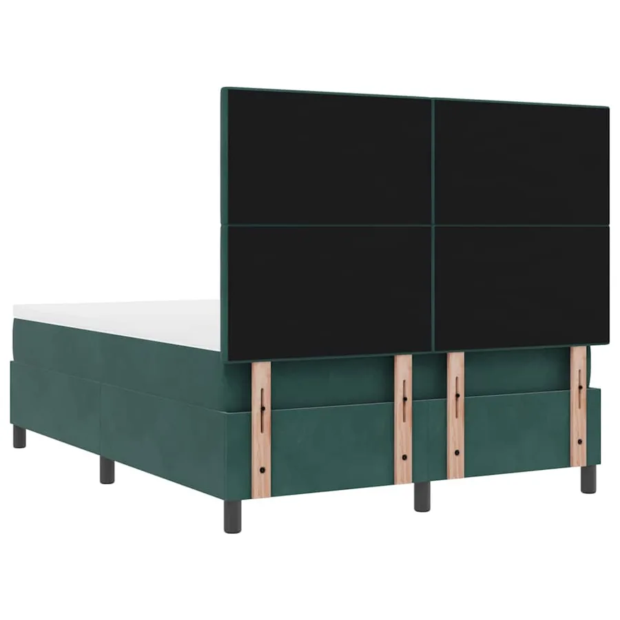 Lit à ressort LED Vert foncé 160 x 200 cm Velours - 10