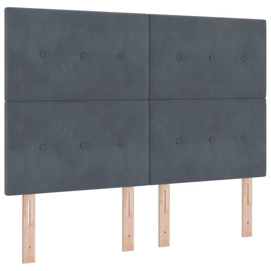 Tête de lit LED avec bandes LED Gris 144 cm Velours - 2