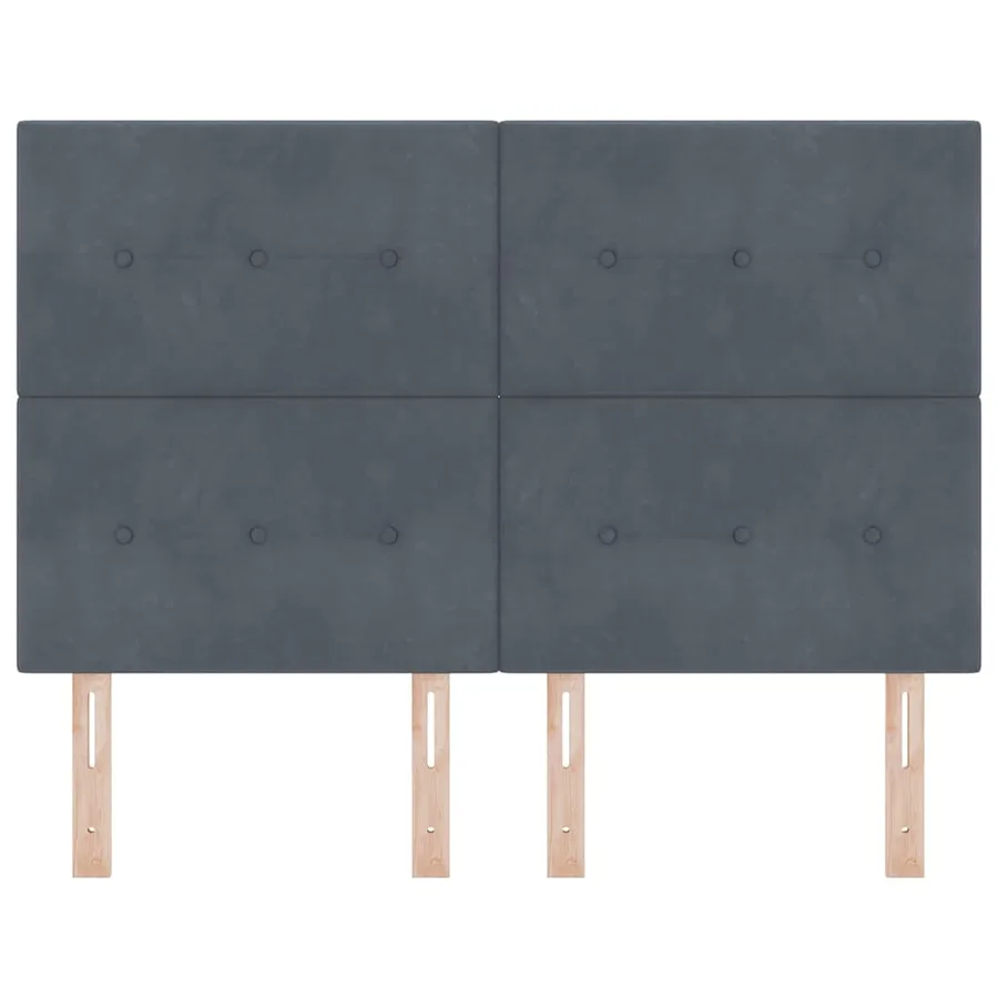 Tête de lit LED avec bandes LED Gris 144 cm Velours - 5