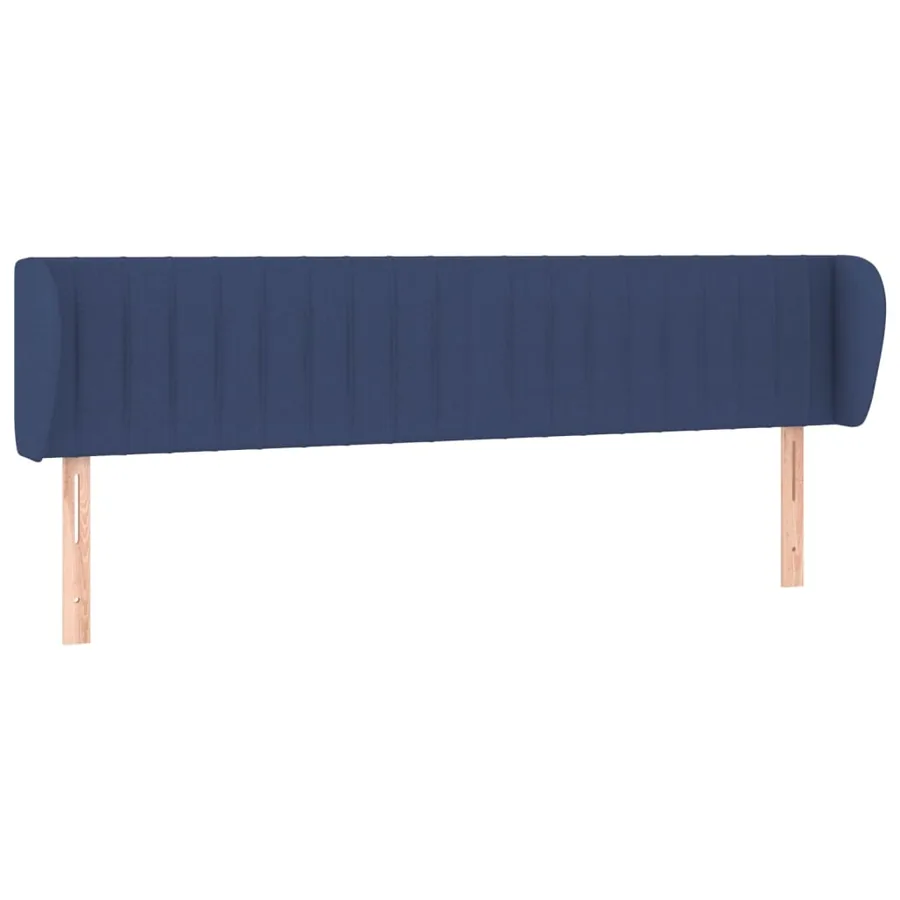 Tête de lit avec oreilles Bleu 203x23x78/88 cm Tissu - 2