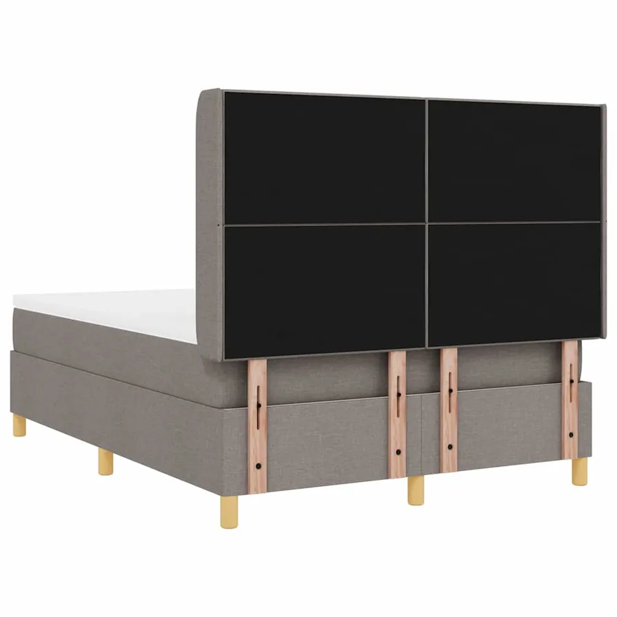 Lit à ressorts avec bandes LED Taupe 140 x 200 cm tissu - 10
