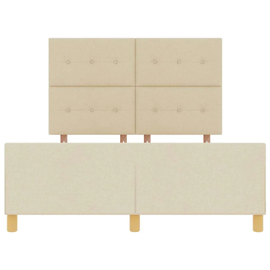 Cadre de lit avec tête de lit Crème 140 x 200 cm tissu - 7