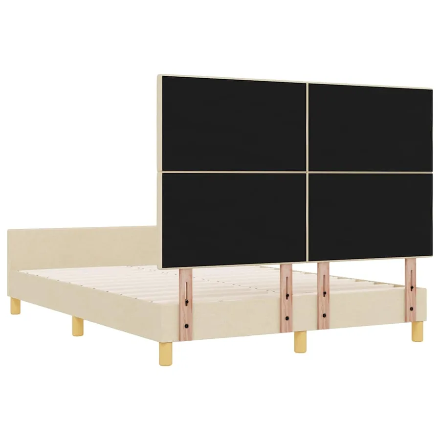 Cadre de lit avec tête de lit Crème 140 x 200 cm tissu - 9