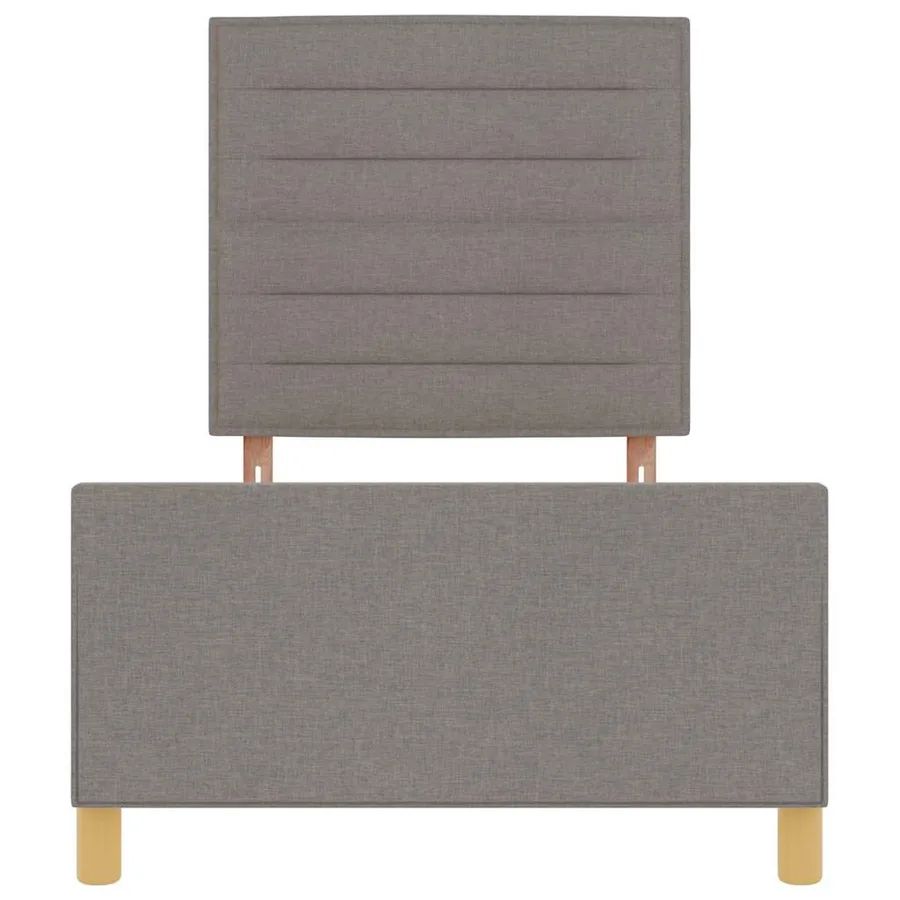 Cadre de lit avec tête de lit Taupe 90 x 200 cm tissu - 7
