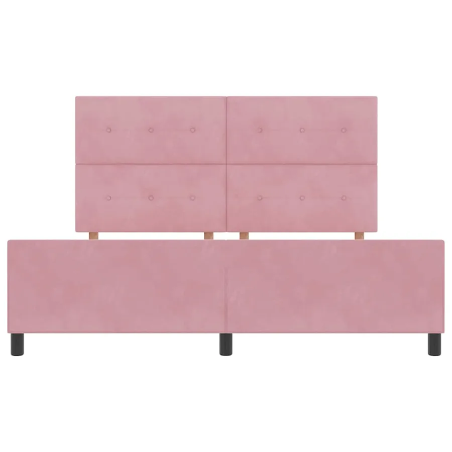 Lit à ressorts avec tête de lit Rose 180 x 200 cm Velours - 7