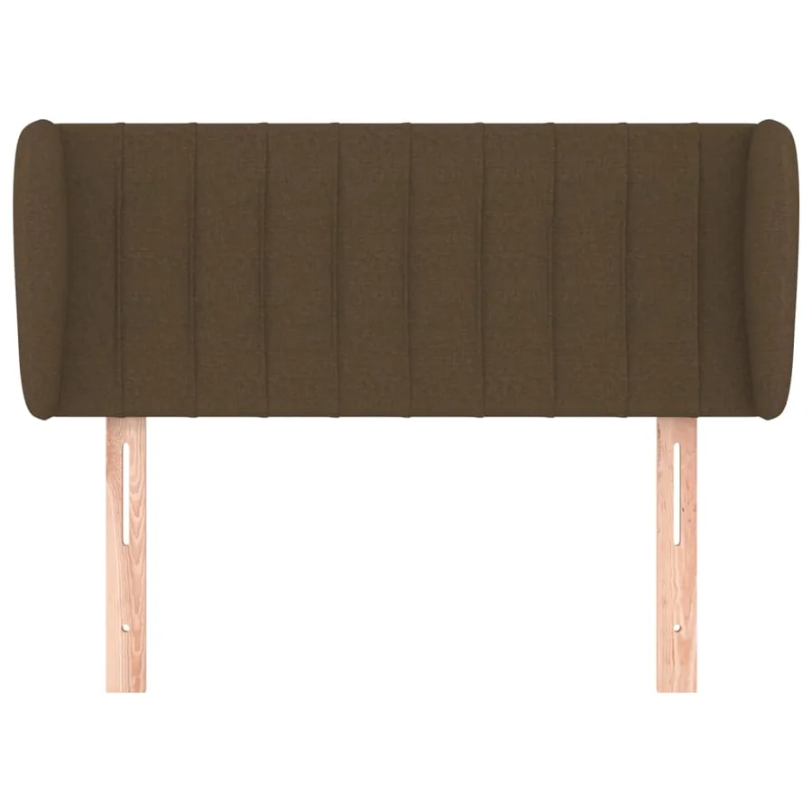 Tête de lit avec oreilles Marron foncé 103x23x78/88 cm Tissu - 3