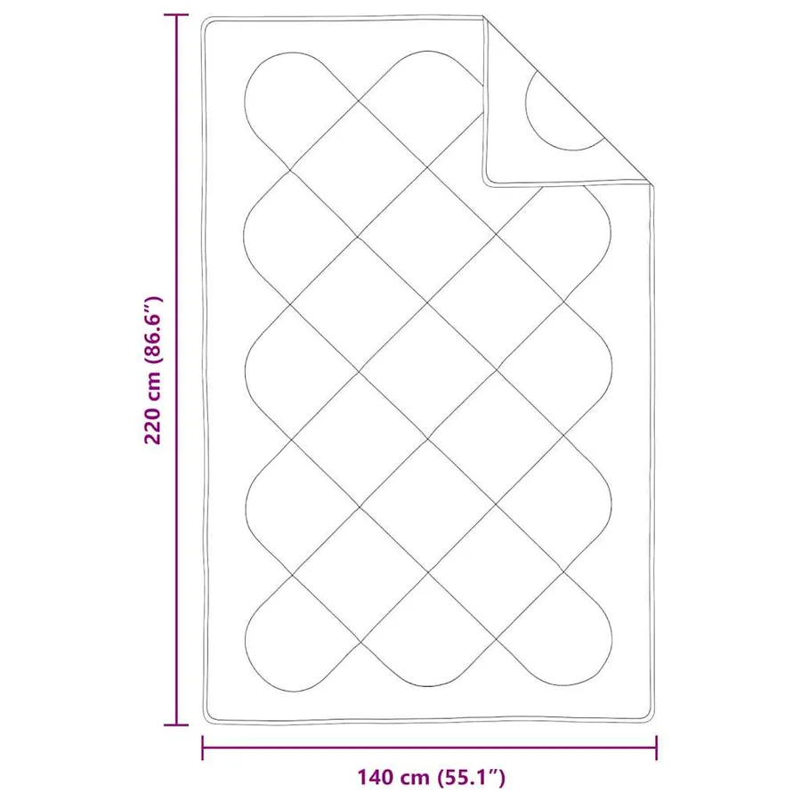 Couette Blanc 220 x 140 x 4 cm Polyester - 10