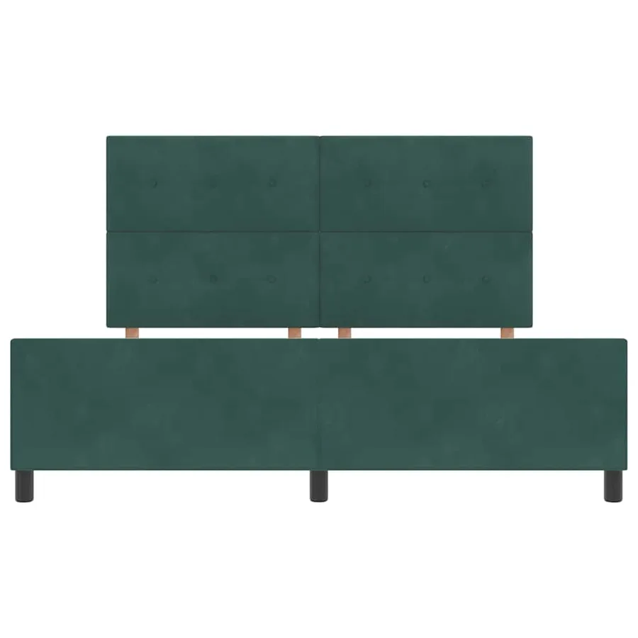 Lit à ressorts avec tête de lit Vert foncé 180 x 200 cm Velours - 7