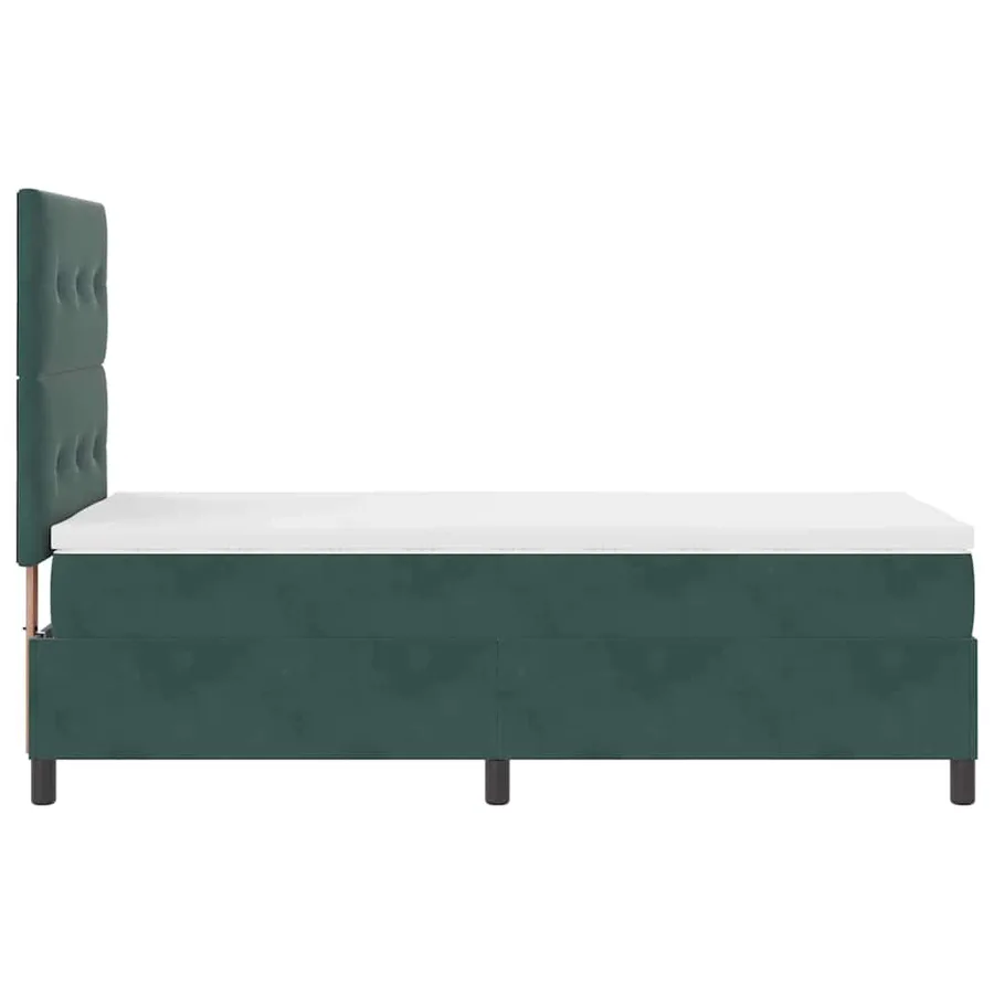 Lit à ressort LED Vert foncé 90 x 190 cm Velours - 9