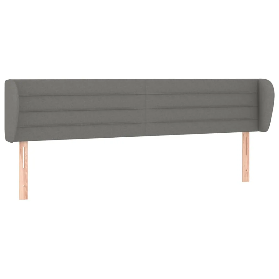 Tête de lit avec oreilles Gris foncé 163x23x78/88 cm Tissu - 2