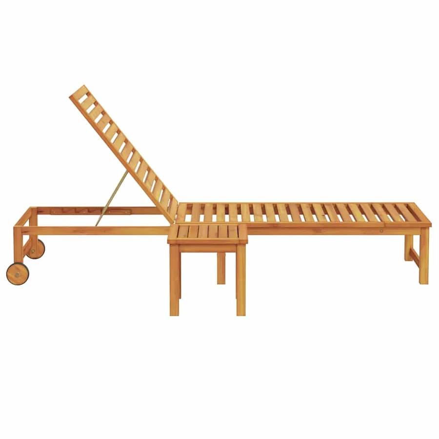 Transat Marron 202 x 53 x 89 cm Bois d'Acacia Massif - 5