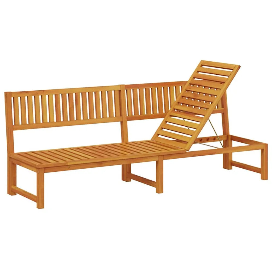 Transat Huile Naturelle 200 x 57 x 75cm Bois d'acacia massif - 2