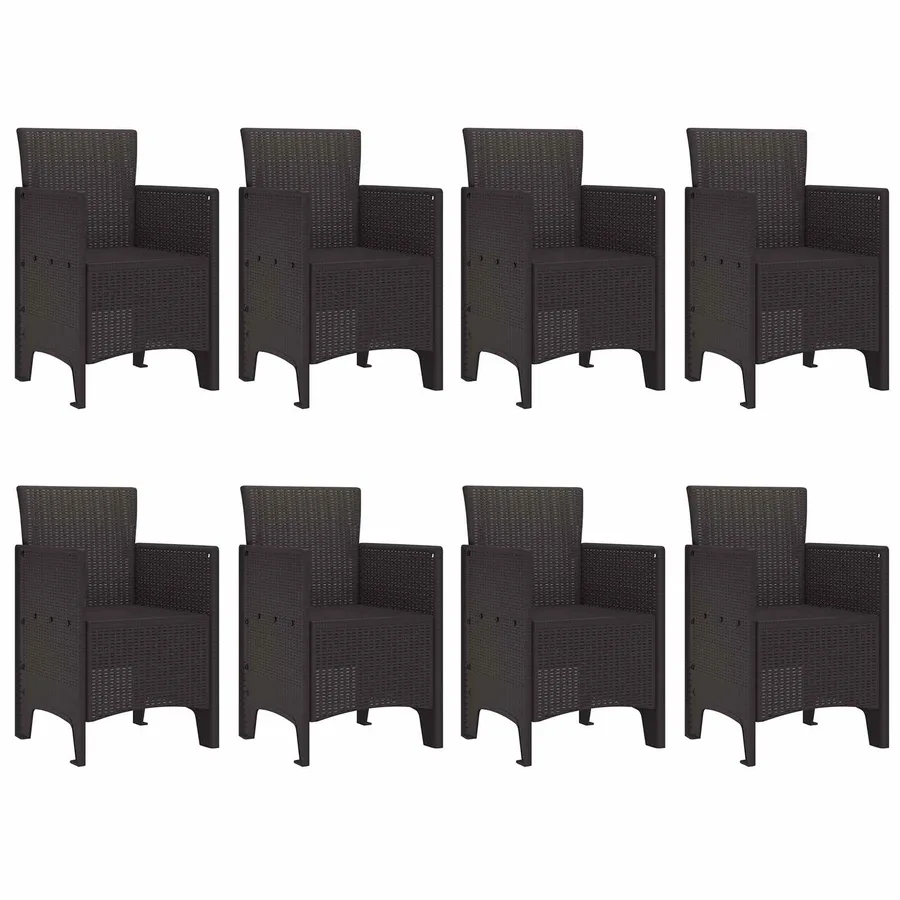 Ensemble de salle à manger pour jardin 9 pcs Marron - 5