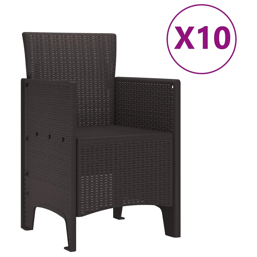 Ensemble de salle à manger pour jardin 11 pcs Marron - 5