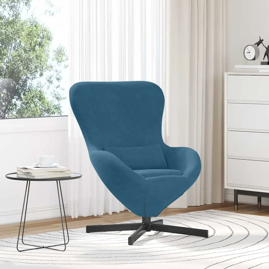 Fauteuil œuf Bleu 63 x 73 x 90 cm Velours