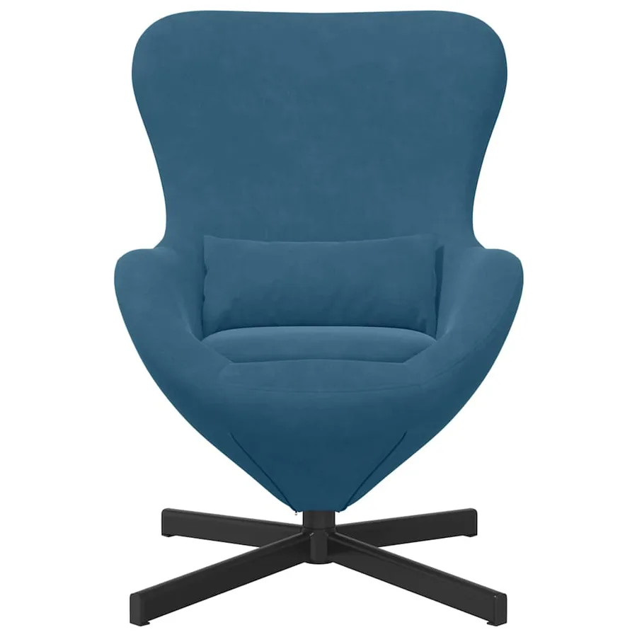 Fauteuil œuf Bleu 63 x 73 x 90 cm Velours - 4