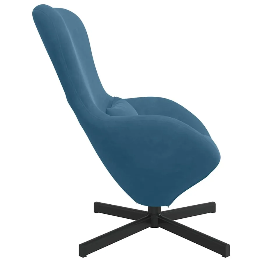 Fauteuil œuf Bleu 63 x 73 x 90 cm Velours - 5