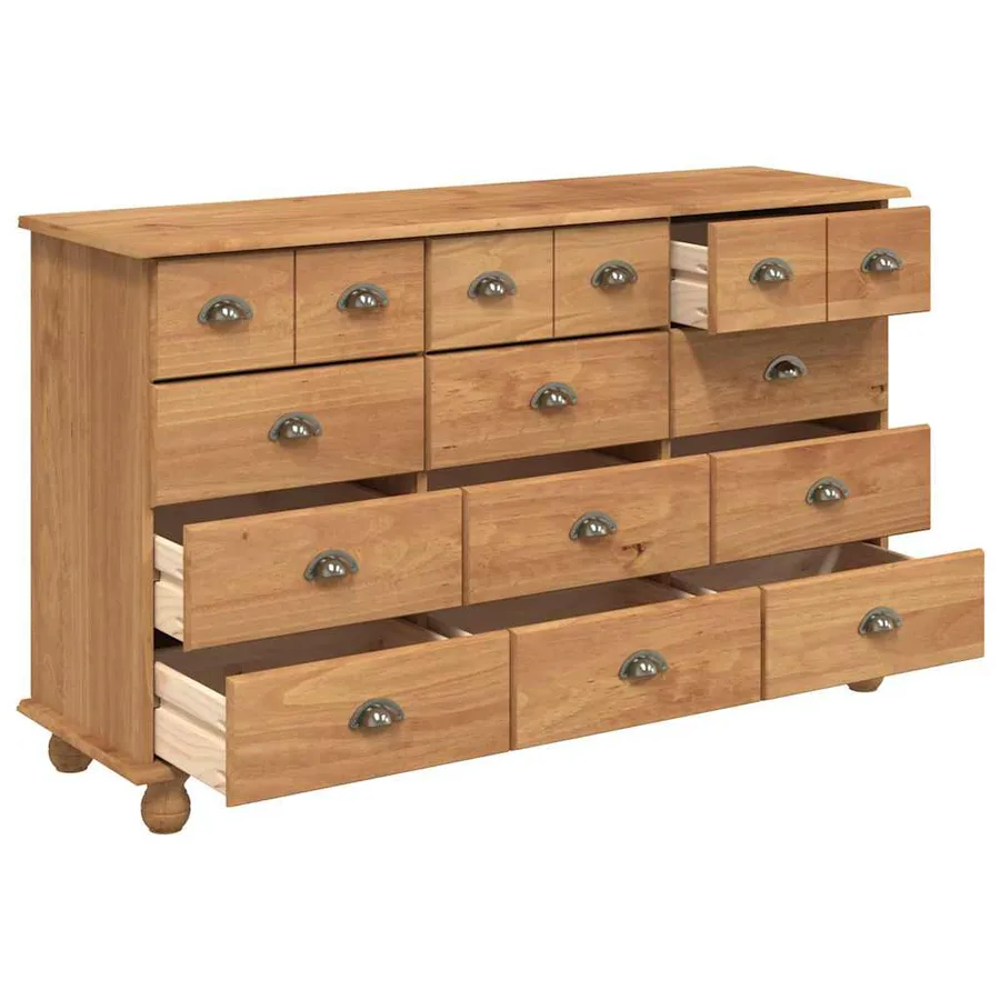 Commode ASKIM Marron 79 x 40 x 133,5 cm Bois de pin massif - 5