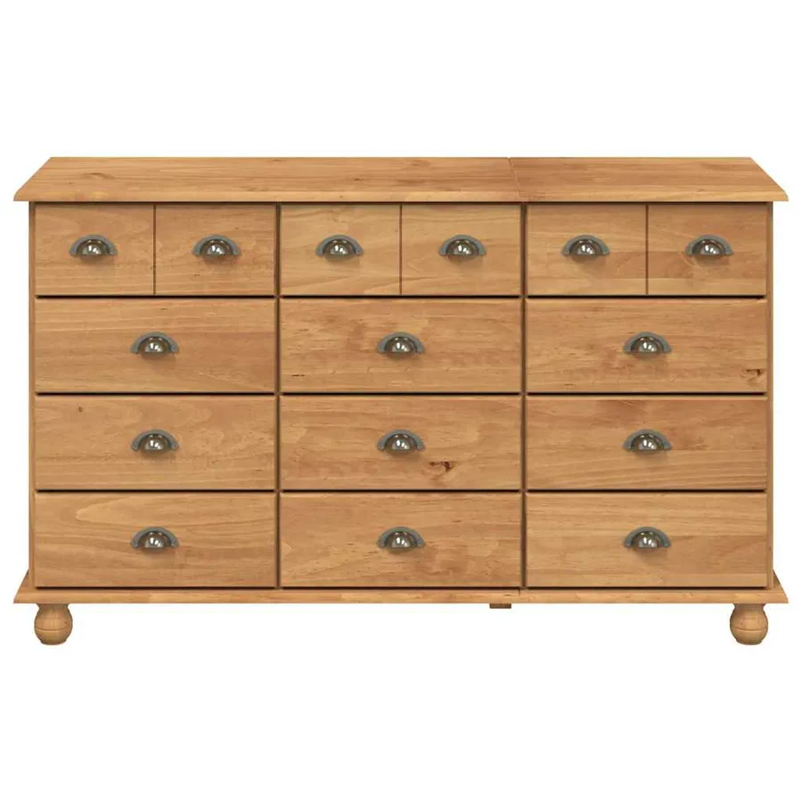 Commode ASKIM Marron 79 x 40 x 133,5 cm Bois de pin massif - 6