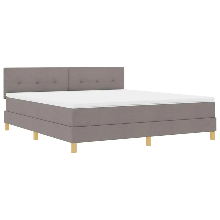 Lit à ressorts avec coussin Taupe 180 x 200 cm tissu - 4